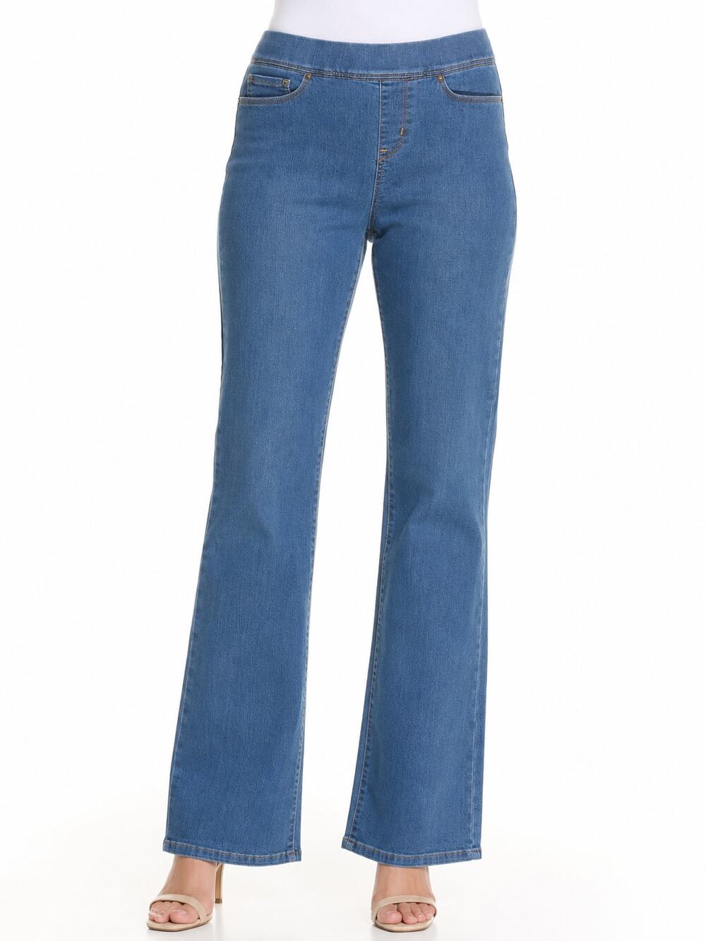 LR4014 Levi Strauss Totally Shaping Pull On Bootcut Jeans Womens Blue Stretch
